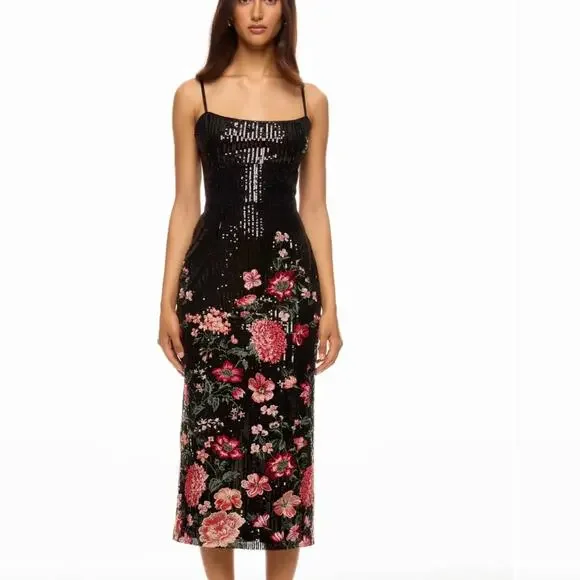 Marchesa | Dresses | Marchesa Notte Black Sequin Embroidered Slip Dress  Size 6 Cocktail Designer 795 | Poshmark
